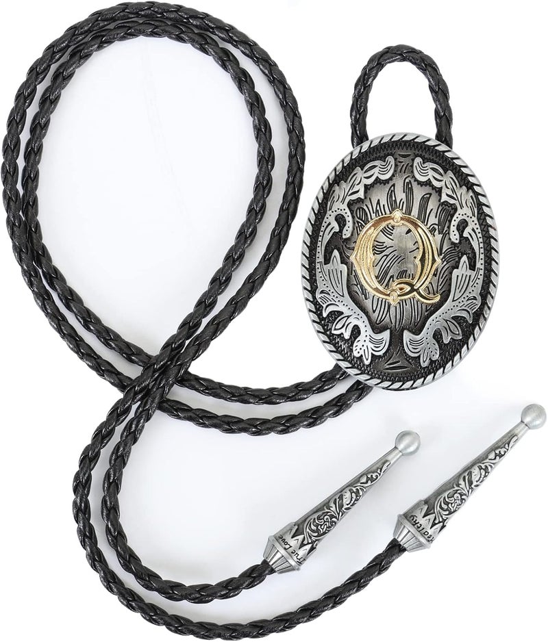 Wentur Bolo Tie for Men - Western Bolo Ties Alphabet Initial Letter ABCDJMR to Z - Western Cowboy Bolo Tie for Women Cowgirl - Image 1